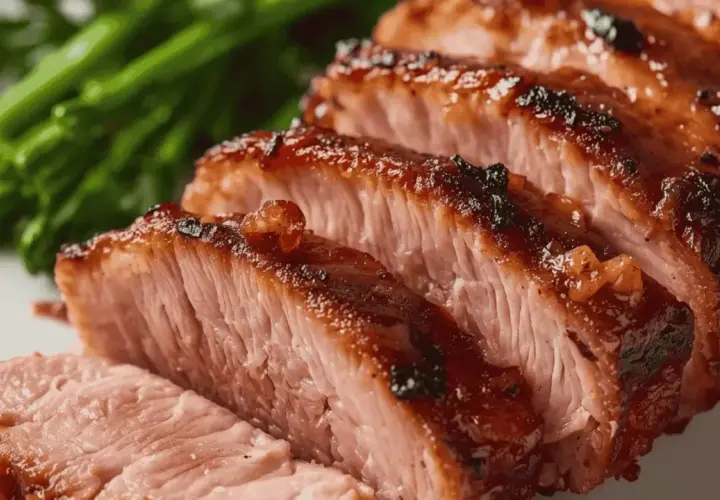 Tranches de magret de canard laqué, prêtes à être dégustées. Une recette magret de canard en sauce qui promet un délice.