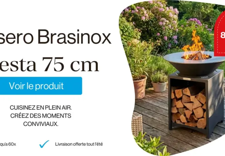 Brasero Brasinox Fiesta 75 cm en action. Découvrez que mettre dans un brasero pour des moments conviviaux en plein air. Prix : 800,00 €.