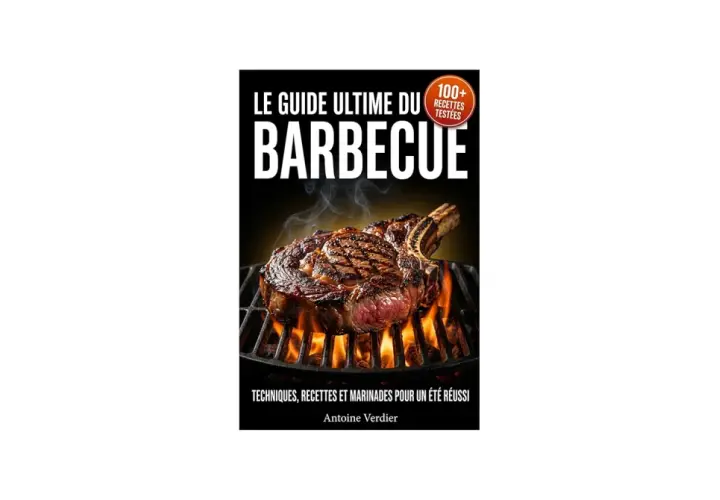 Le guide ultime du barbecue, avec un steak juteux sur le gril. Parfait pour un barbecue convivial réussi.
