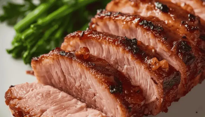 Tranches de magret de canard laqué, prêtes à être dégustées. Une recette magret de canard en sauce qui promet un délice.